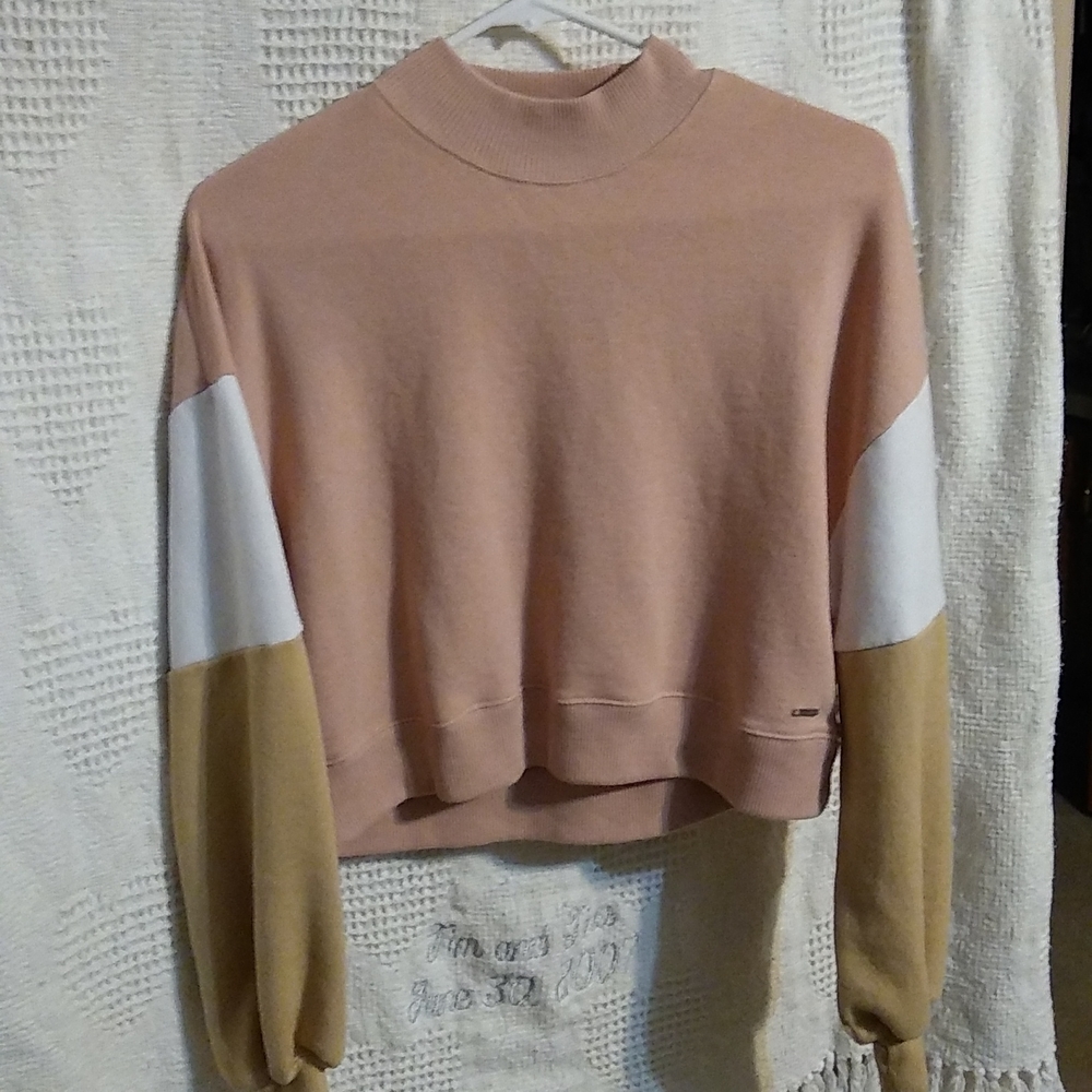 Women's cropped color block sweatshirt
